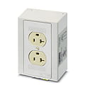 [5600461] EM-DUO 120/15, Rail-mounted dual power outlet with two 120 V AC/15 A receptacles